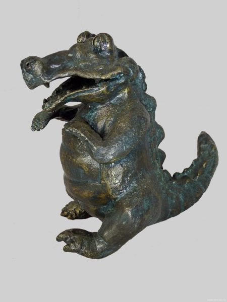 Krokodil Edison Rottenecker Bronzefigur