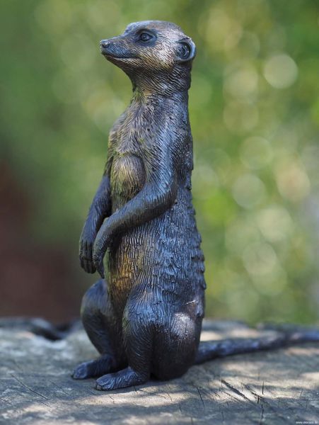 Erdmännchen Bronzefigur